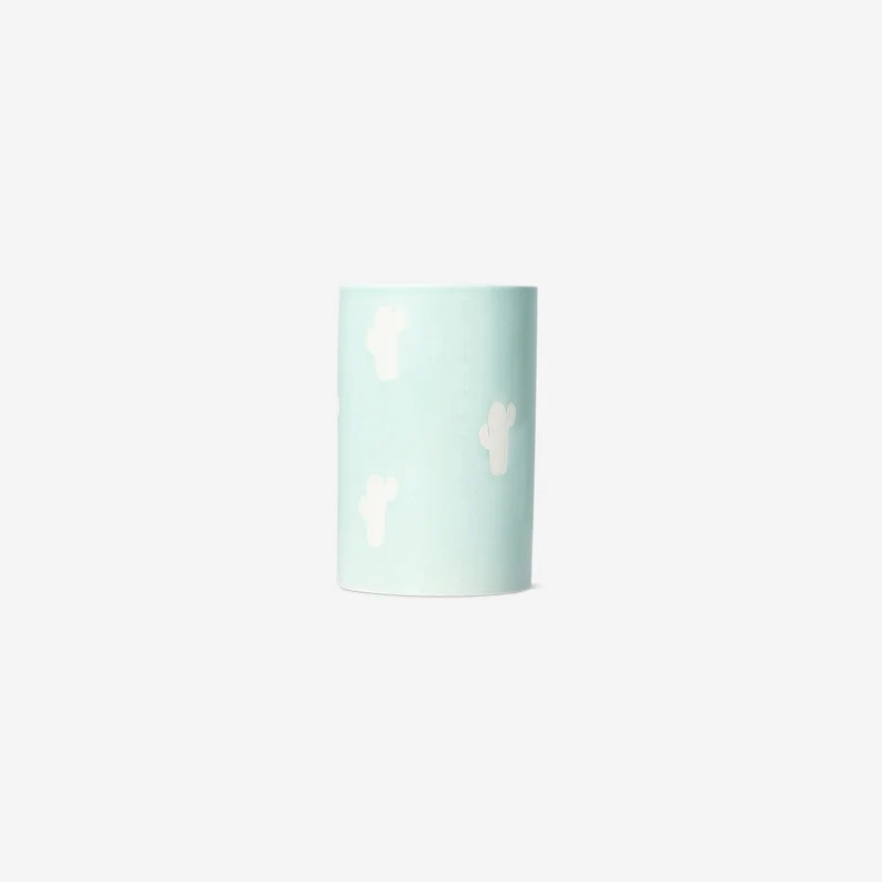 Ceramic toothbrush holder with cactus print