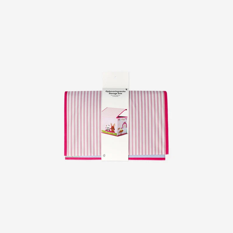 Pink collapsible storage box as school bus - 38 x 25 cm