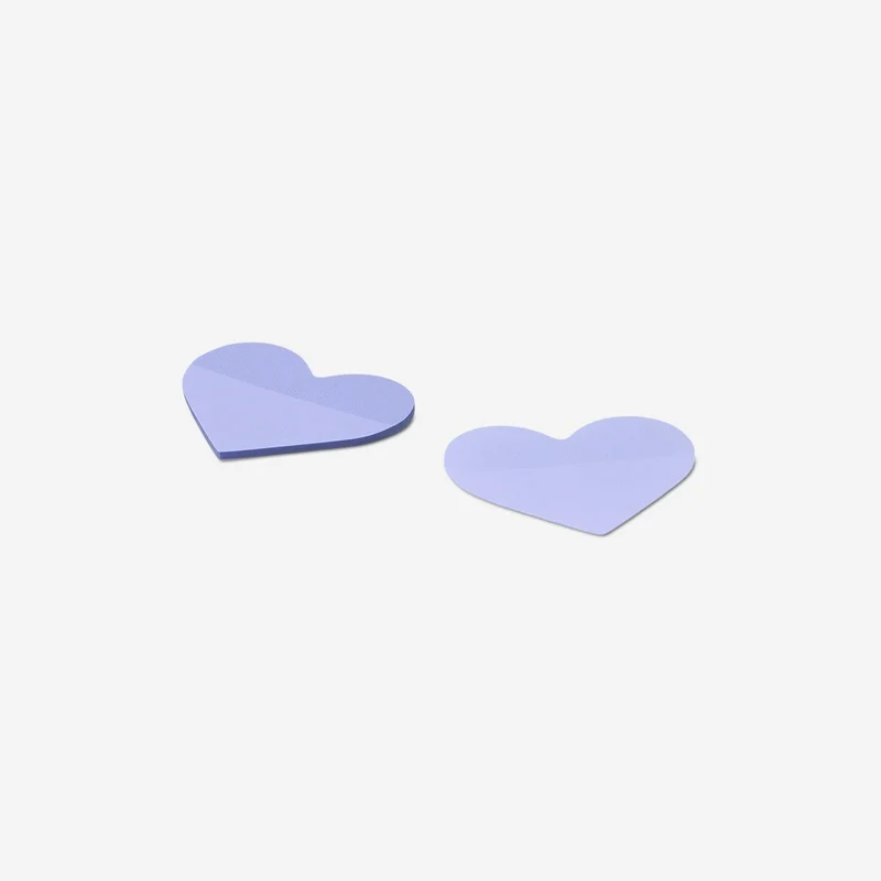 Transparent heart sticky memos