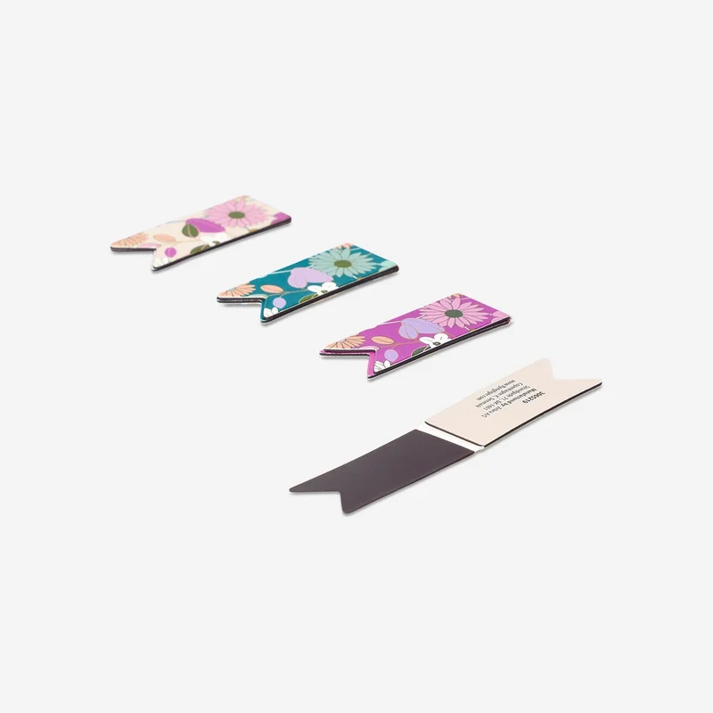 Floral magnetic bookmarks - 4 pcs