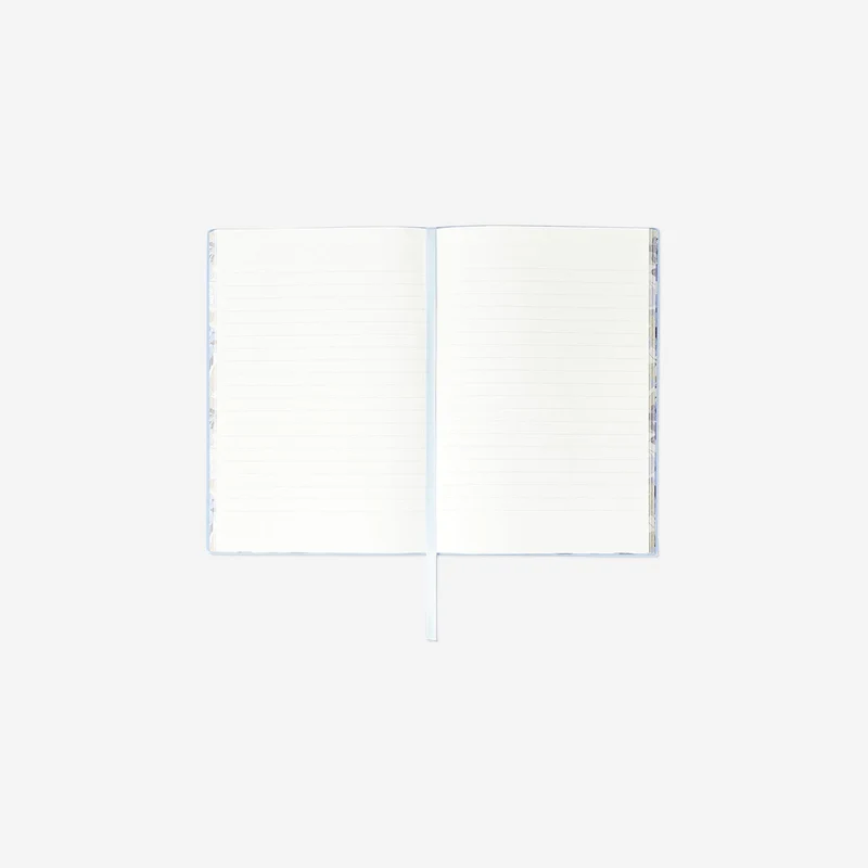 Blue notebook with statement