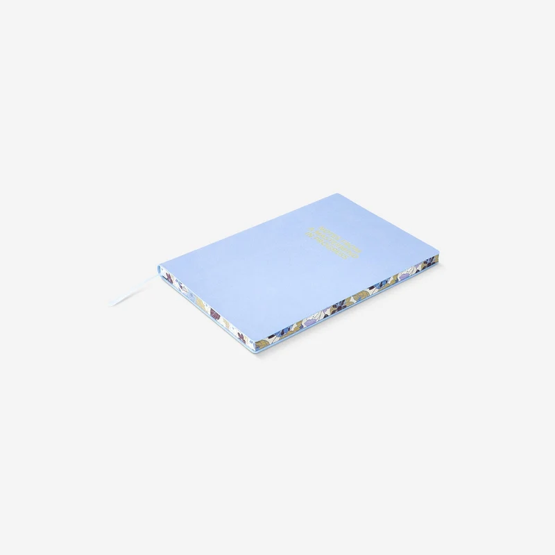 Blue notebook with statement