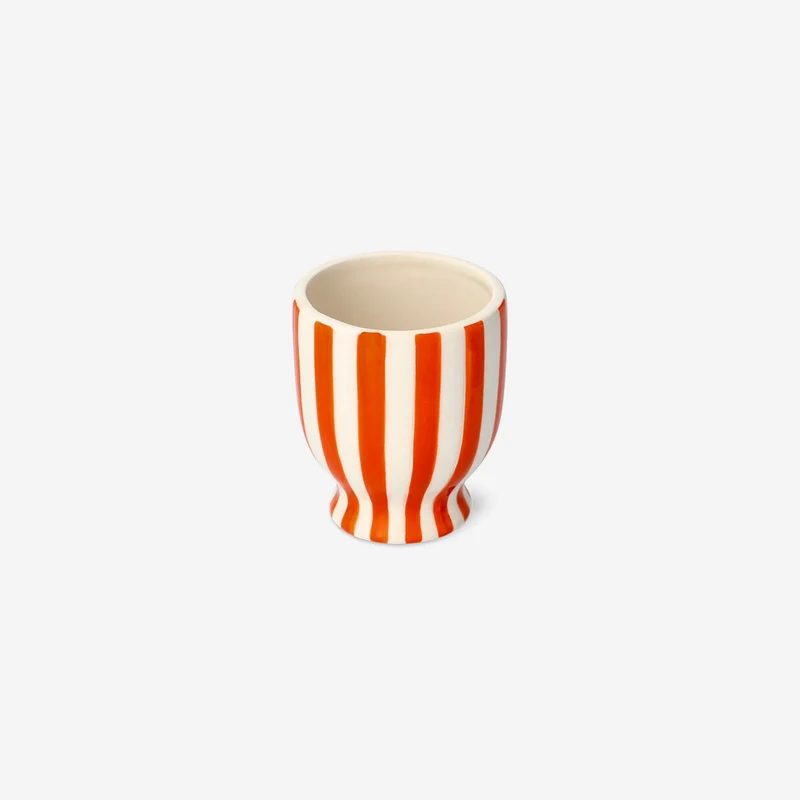 Striped orange flowerpot - Small