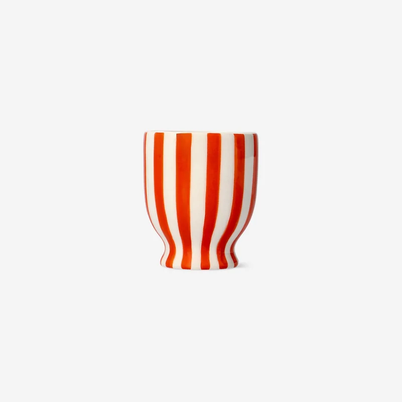 Striped orange flowerpot - Small