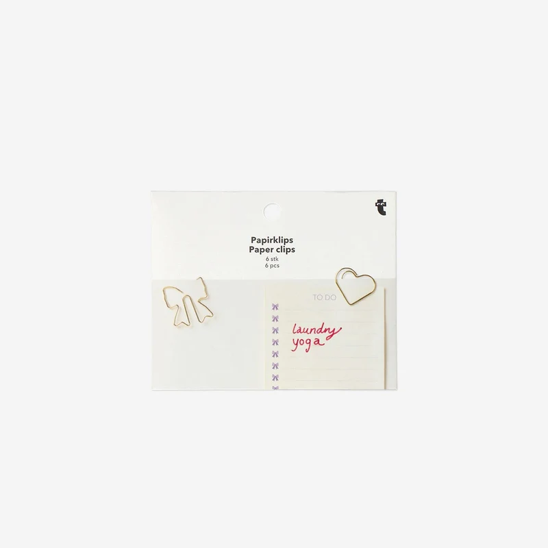 Hearts and bows paper clips - 6 pcs