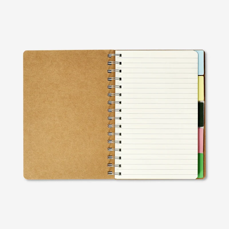 A5 notebook with tabs and craft paper cover