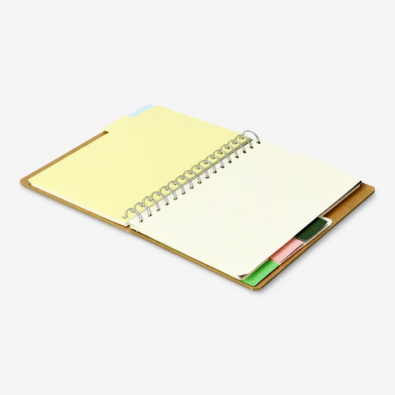 A5 notebook with tabs and craft paper cover