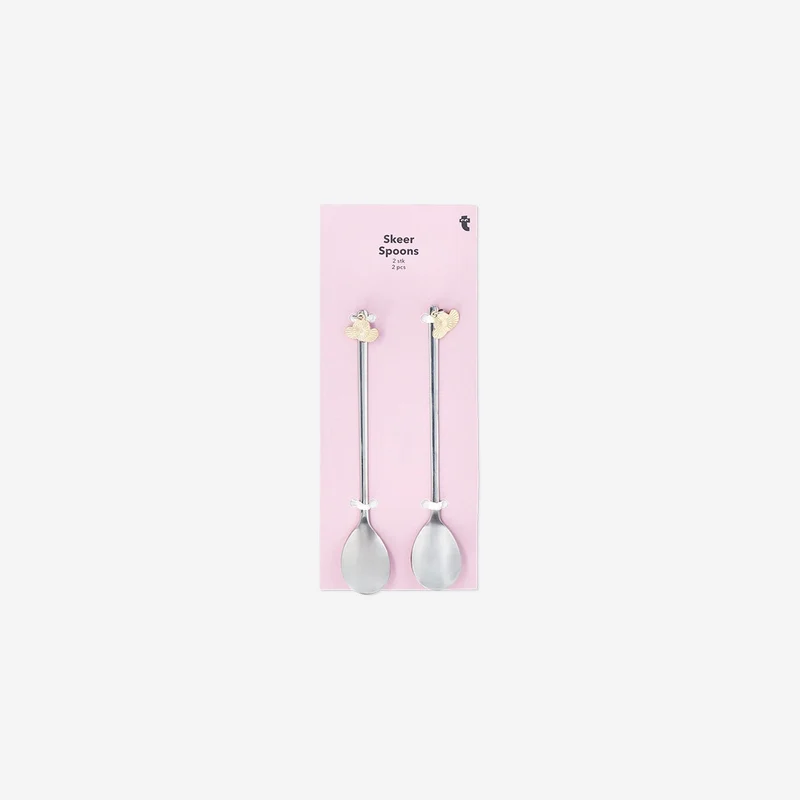 Silver dessert spoons with cowboy hats - 2 pcs