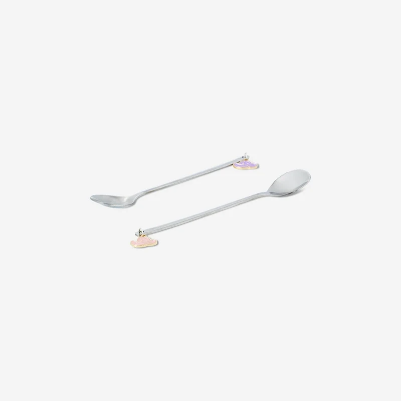 Silver dessert spoons with cowboy hats - 2 pcs