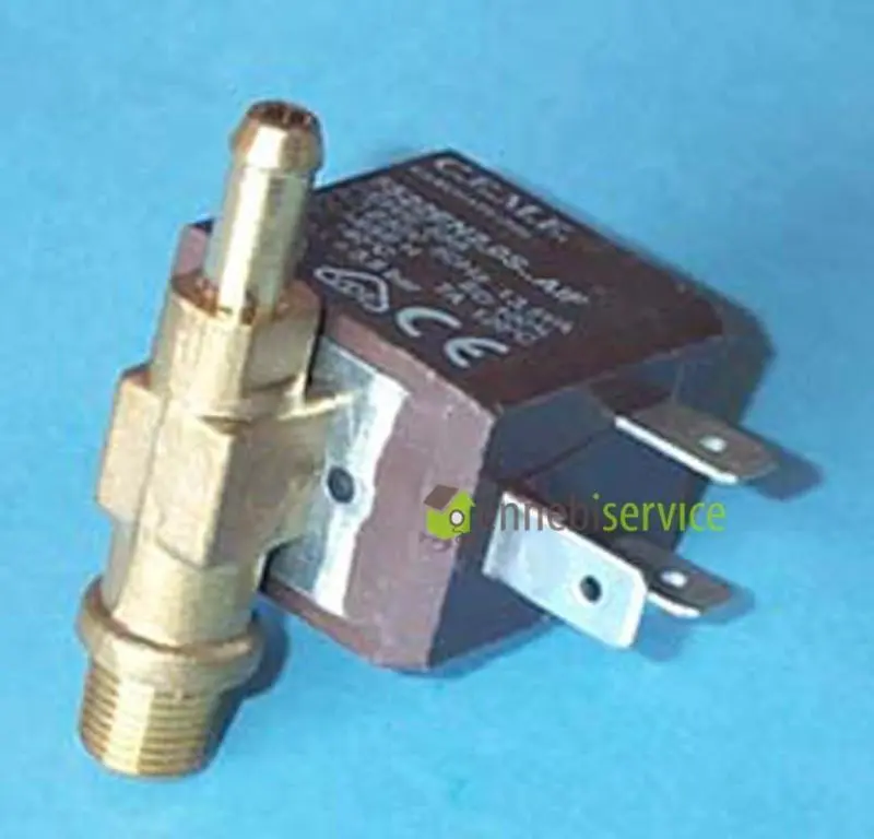 Elettrovalvola 180° diritta attacco maschio in asse 4w Ceme
