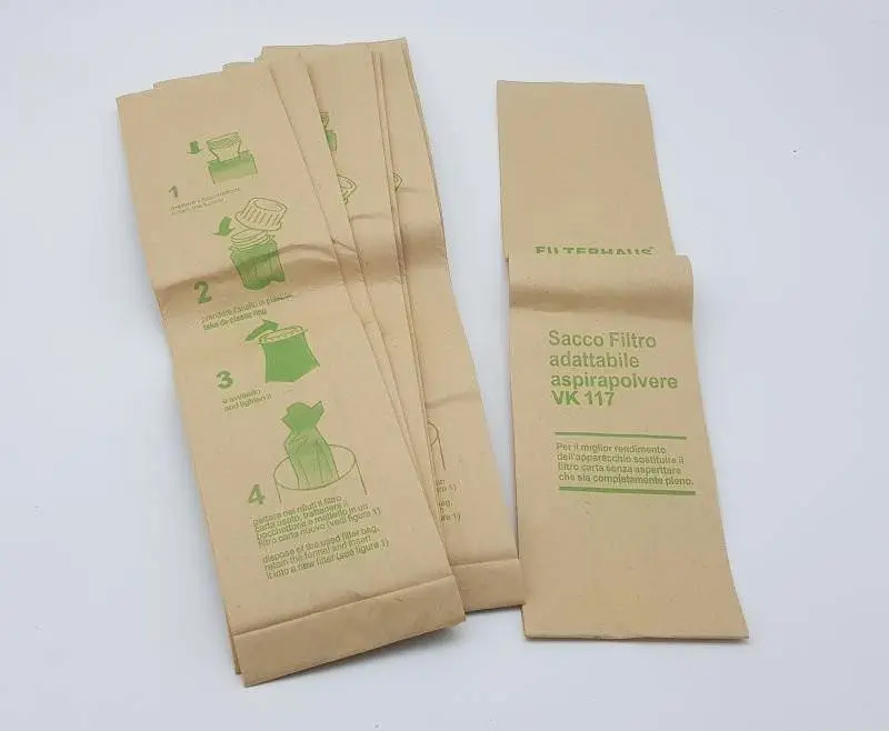 Confezione 6 sacchi filtro vk117 Folletto compatibili