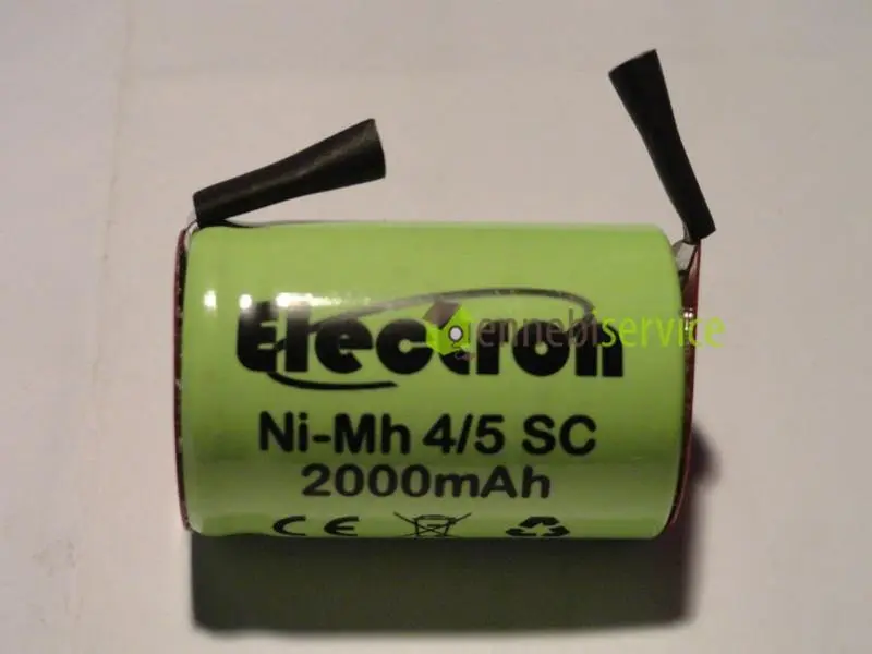 Batteria ricaricabile ni - mh 4-5 sc 1,2v 2000mah 22x33mm ni-mh linguette a saldare Universale