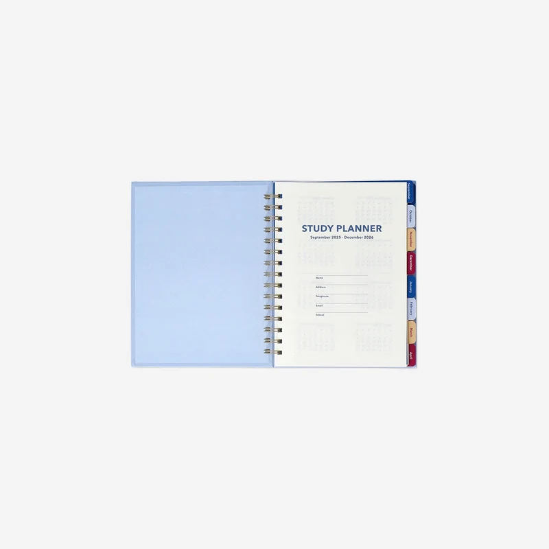 Blue study planner - English
