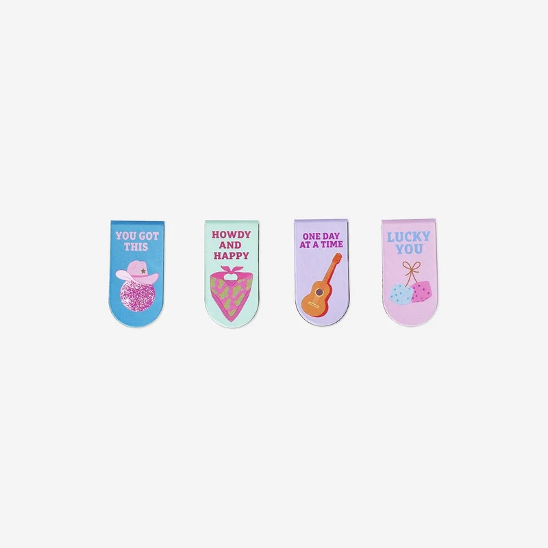 Western themed magnetic bookmarks - 4 pcs