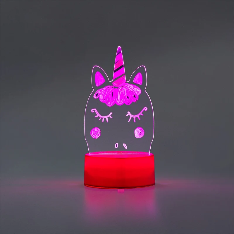 Glowing unicorn drawing board