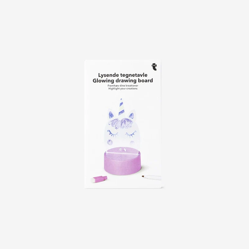 Glowing unicorn drawing board