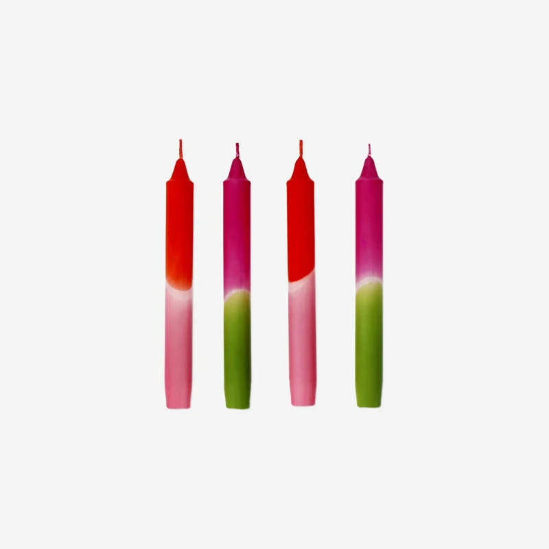 Dinner candles with dip dye - 4 pcs