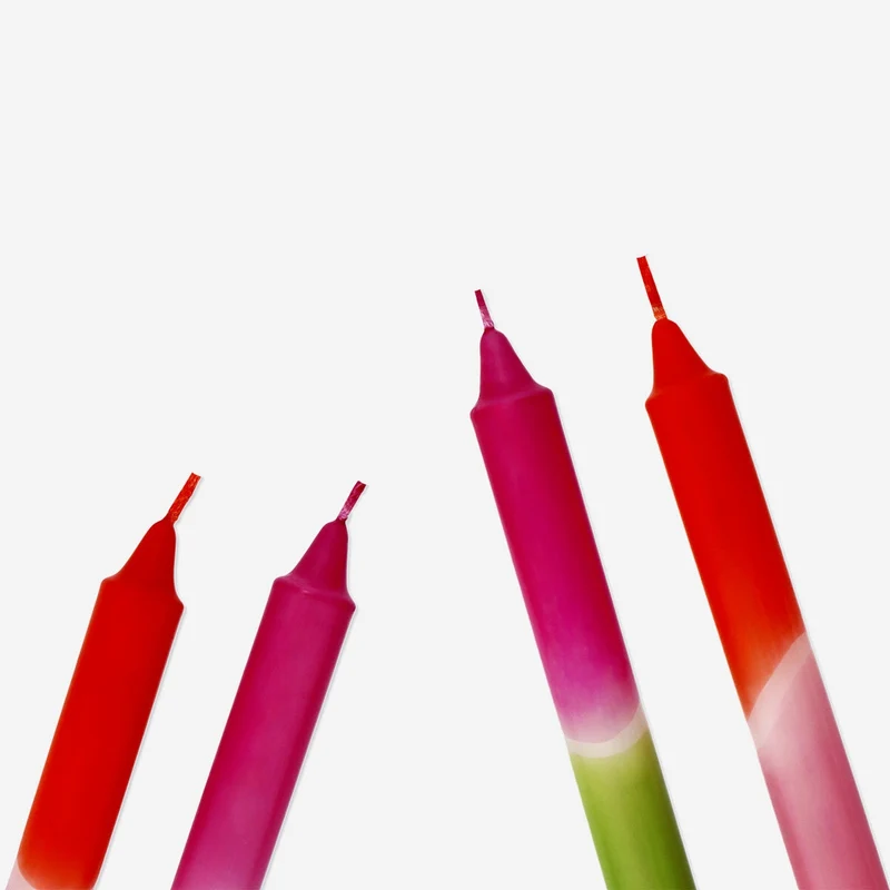 Dinner candles with dip dye - 4 pcs