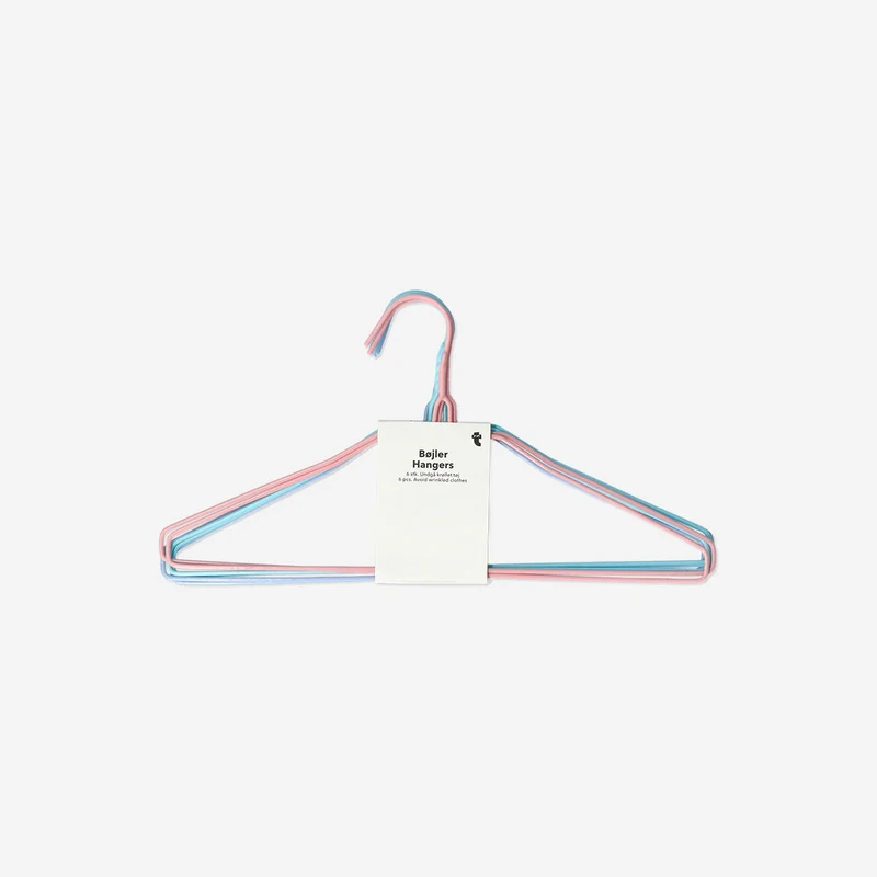 Multi coloured metal hangers - 6 pcs