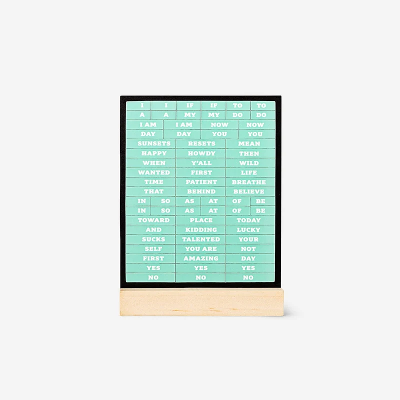 Magnetic board with words