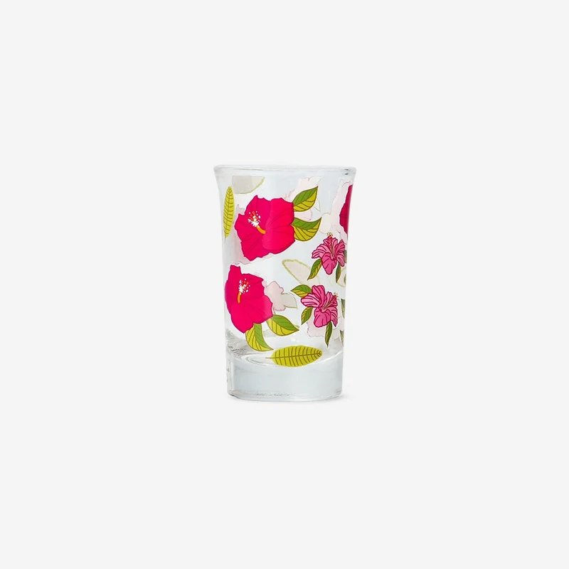 Mini drinking glass with tropical print