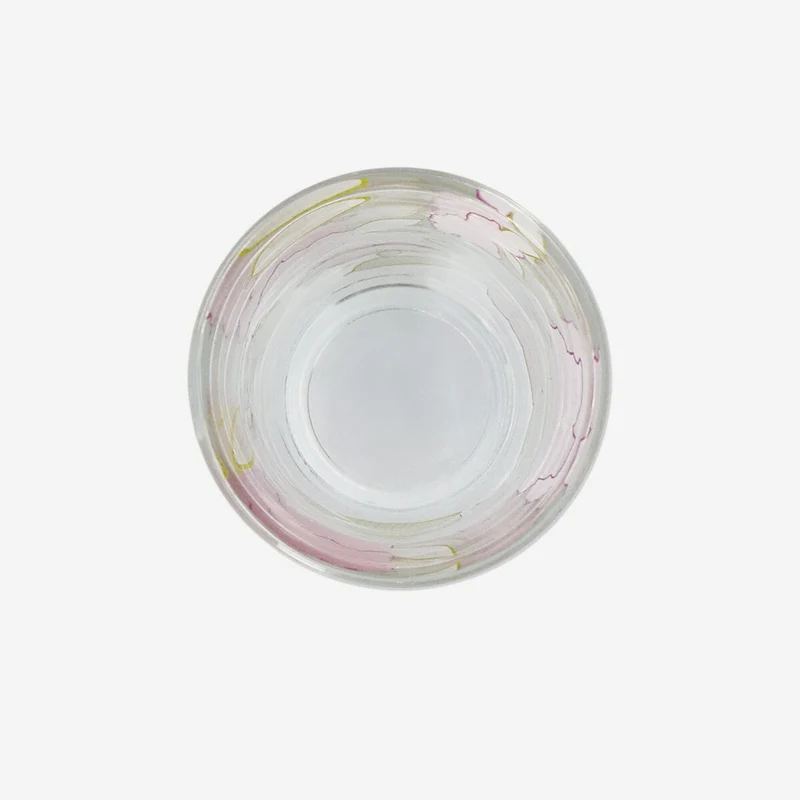 Mini drinking glass with tropical print