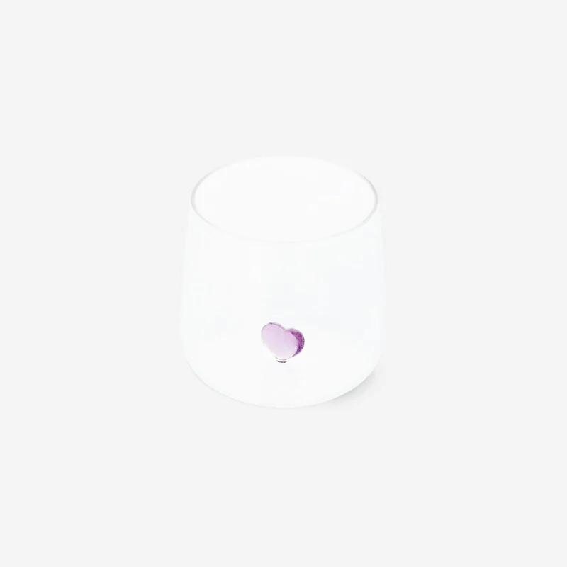 Drinking glass with embossed heart - 480 ml