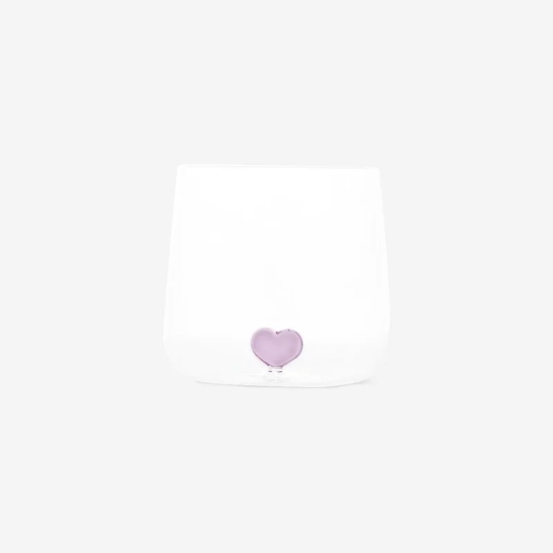 Drinking glass with embossed heart - 480 ml
