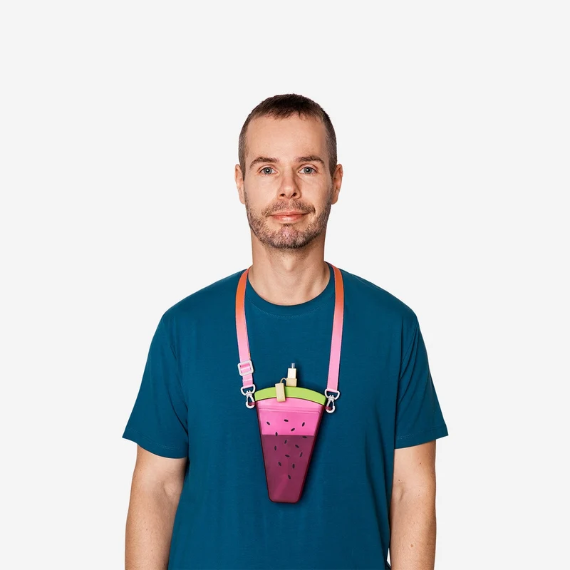 Watermelon drinking bottle with carrying strap - 300 ml