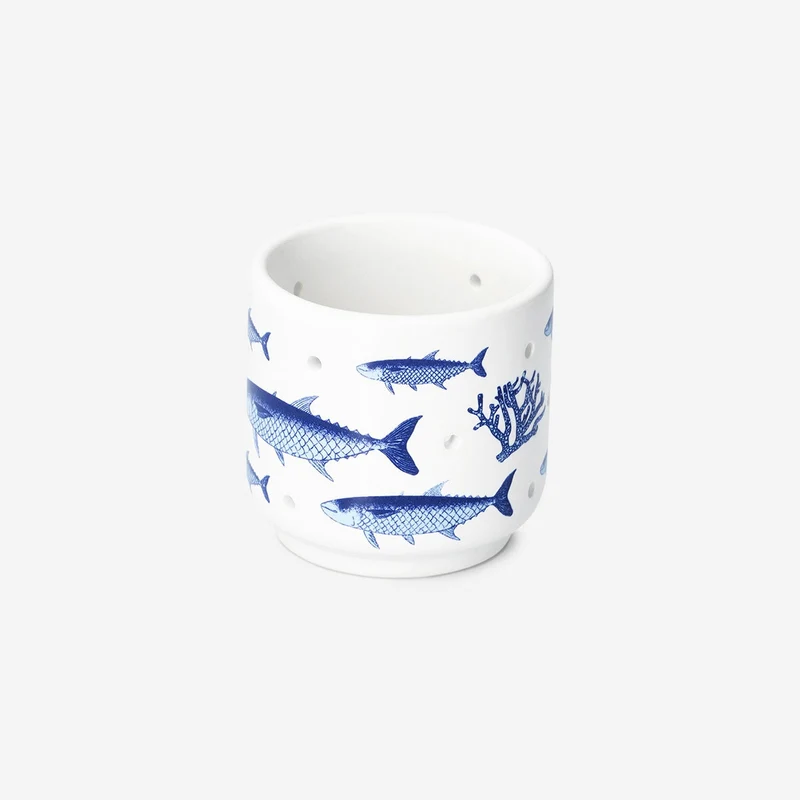 Tealight holder with fish print