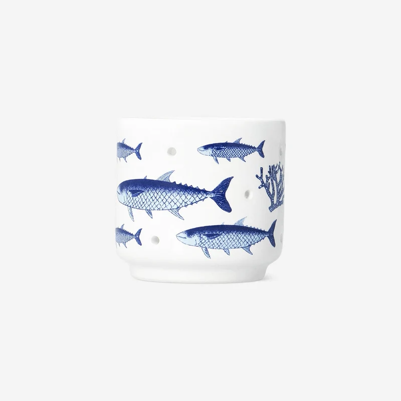 Tealight holder with fish print