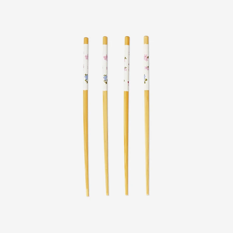 Bamboo chopsticks with blossom print - 2 pcs