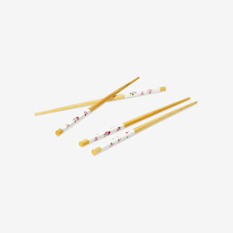 Bamboo chopsticks with blossom print - 2 pcs