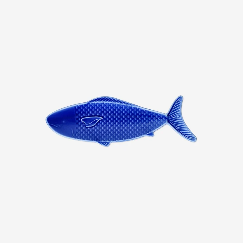 Blue fish serving plate - 26 cm