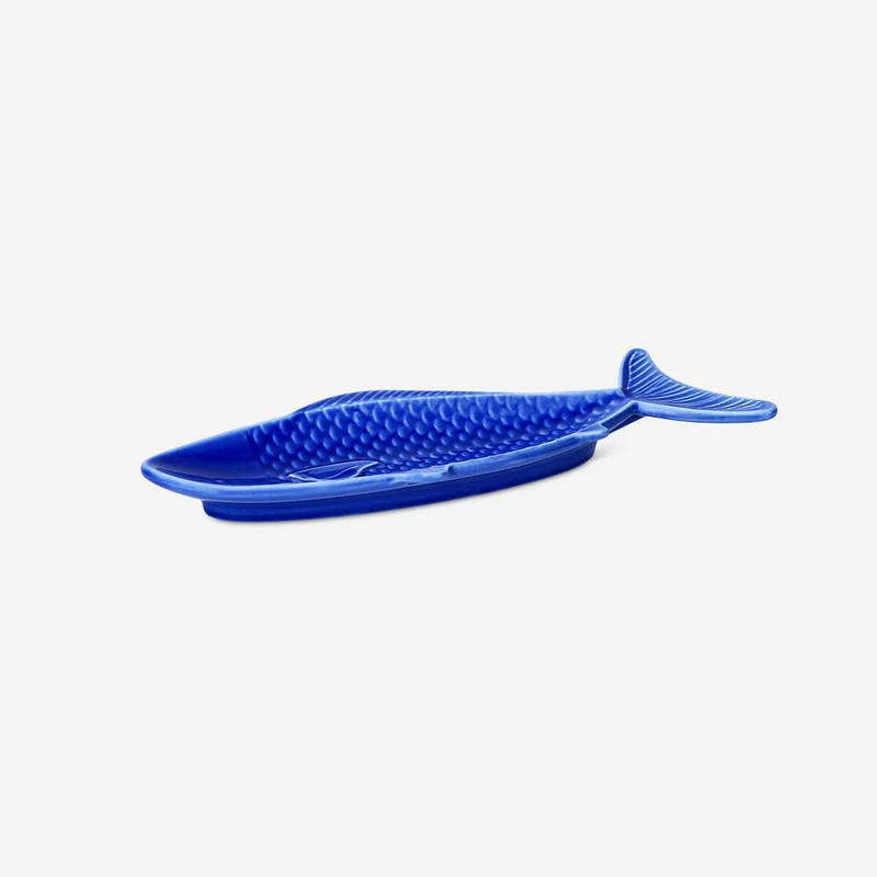 Blue fish serving plate - 26 cm