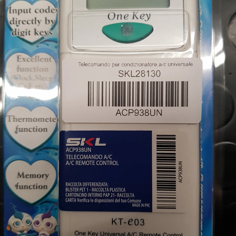 Telecomando per condizionatore a/c universale kt-e03 Skl