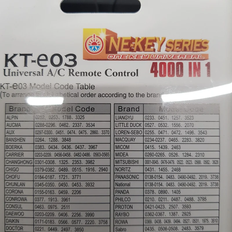 Telecomando per condizionatore a/c universale kt-e03 Skl