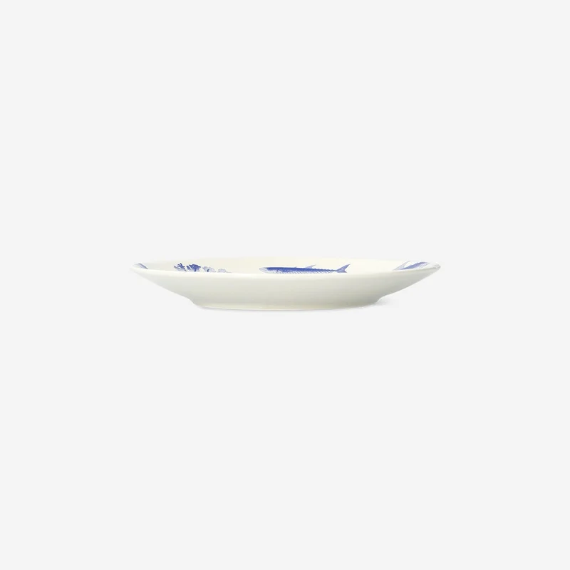 Plate with blue fish print - 15.5 cm