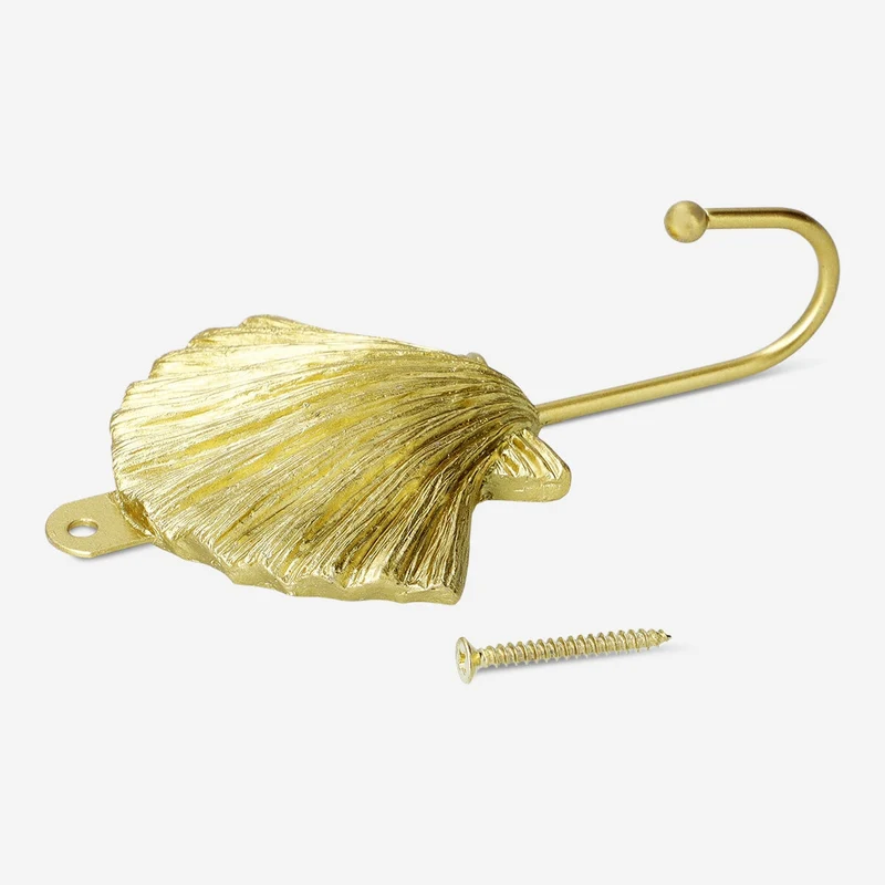 Brass seashell hook for wall
