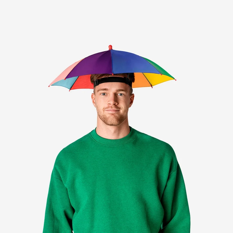 Rainbow umbrella hat