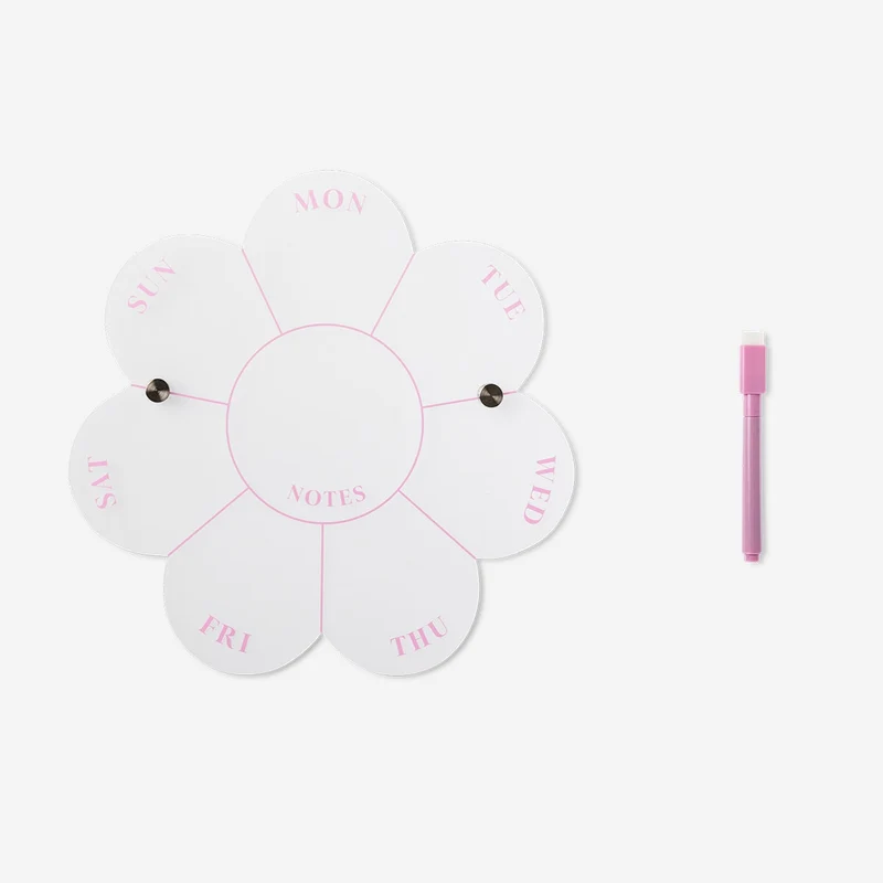 Flower planner board with marker