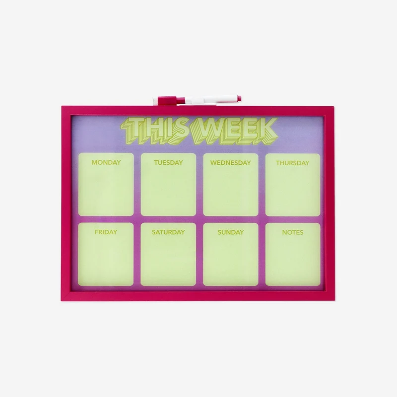 Weekly planner board with marker
