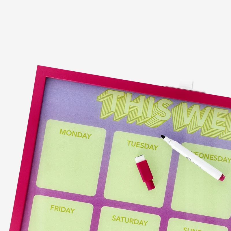 Weekly planner board with marker