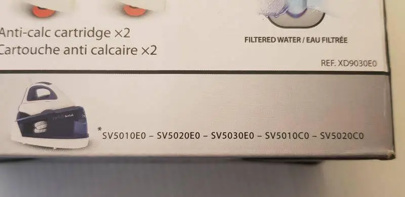 Filtro a cartuccia anticalcare per ferro da stiro Tefal e moulinex xd9030e0