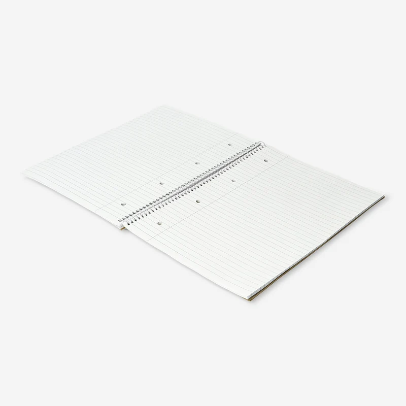 A4 spiral-bound lined notebook with craft paper cover