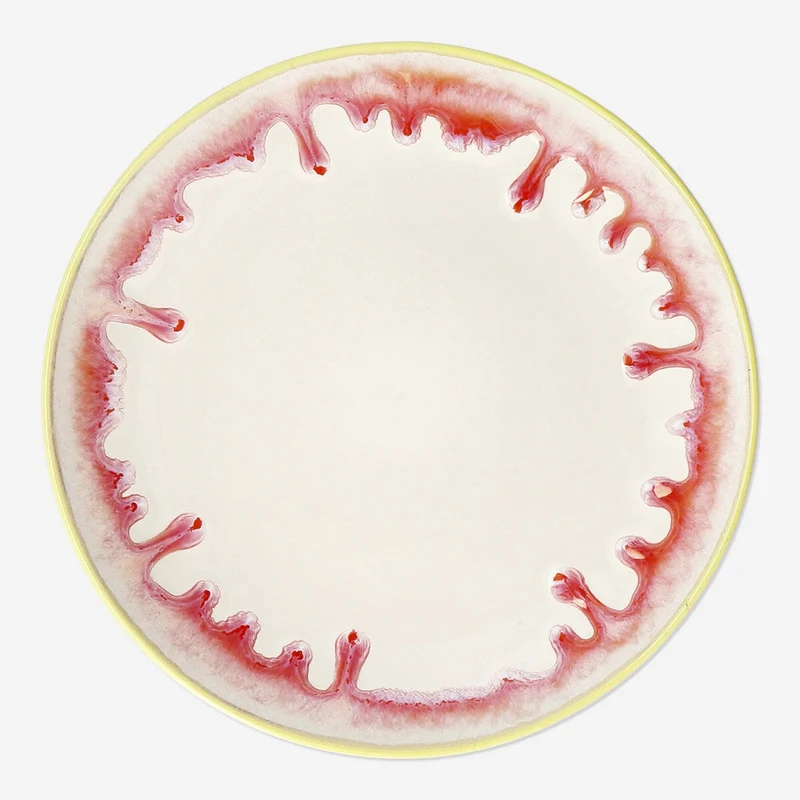 Plate with dripping glaze