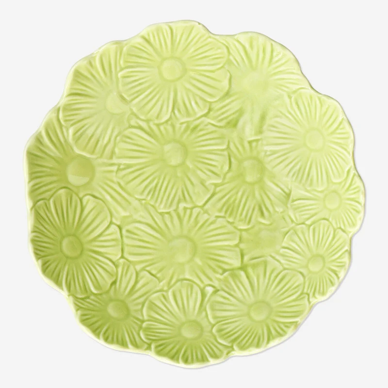Green salad bowl with flowers - Large