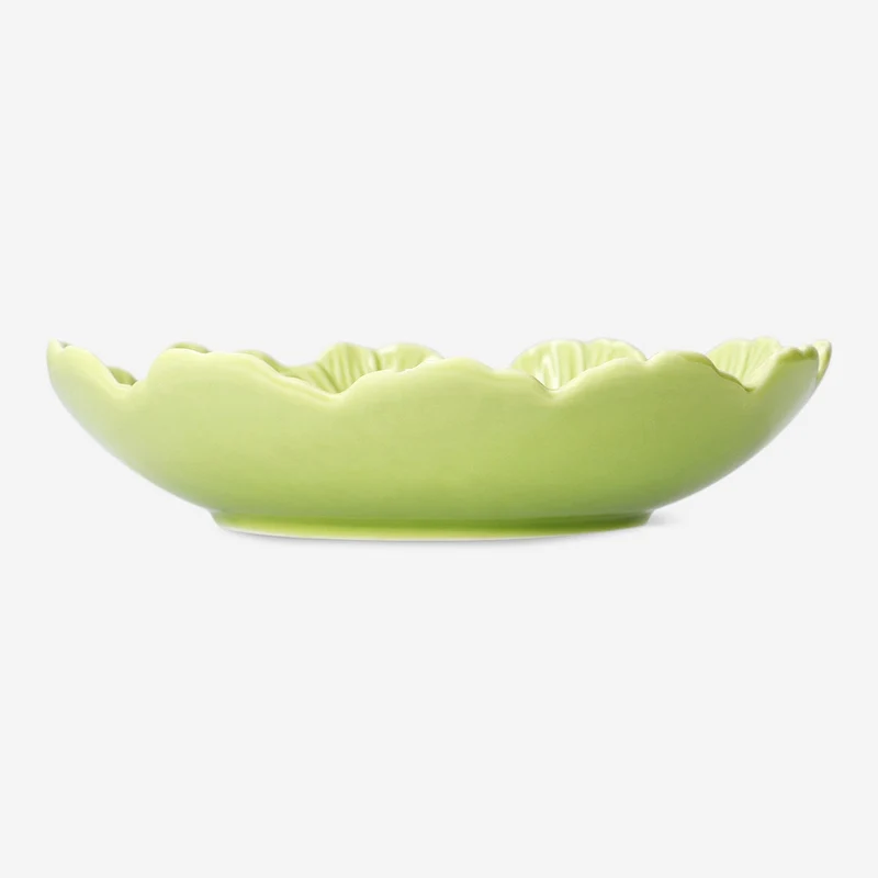 Green salad bowl with flowers - Large
