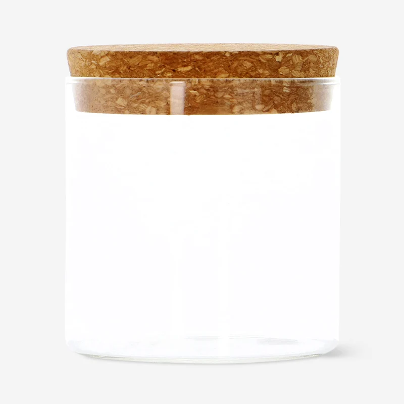 Glass jar with cork lid - 10 cm