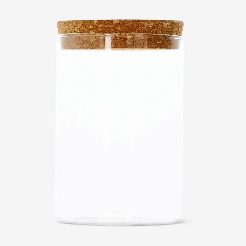 Glass jar with cork lid - 14 cm